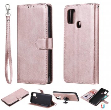 Samsung Galaxy A21S Wallet Detachable 2 in 1 Stand Case Rose Gold