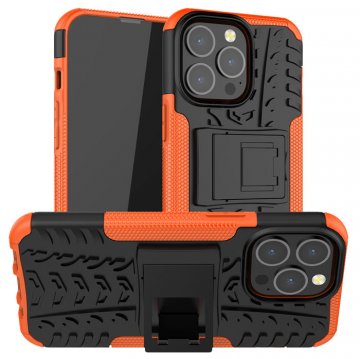 iPhone 13 Pro Max Anti-Slip Hybrid Kickstand Case Orange