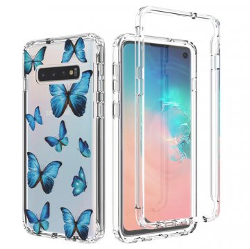 Samsung Galaxy S10 Clear Bumper TPU Blue Butterfly Case