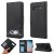 Samsung Galaxy S10 Plus Cat Pattern Wallet Stand Case Black