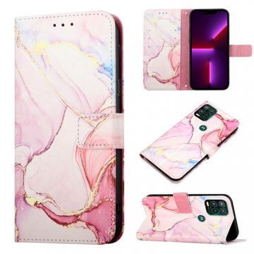 Marble Pattern Moto G Stylus 5G 2021 Wallet Case Rose Gold