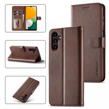LC.IMEEKE Samsung Galaxy A13 5G Wallet Magnetic Stand Case Coffee