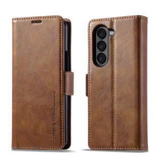 LC.IMEEKE Samsung Galaxy Z Fold 5 Wallet RFID Blocking Case Brown