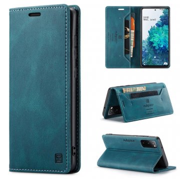 Autspace Samsung Galaxy S20 FE Wallet Kickstand Magnetic Case Blue