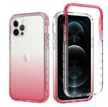 iPhone 12/12 Pro Shockproof Clear Gradient Cover Red