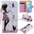 iPhone 12 Mini Embossed Petals and Cats Wallet Magnetic Stand Case
