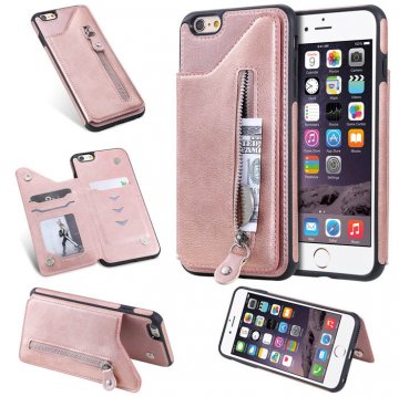 iPhone 6 Plus/6s Plus Wallet Magnetic Stand Shockproof Cover Rose Gold