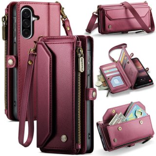 CaseMe Samsung Galaxy A17 Wallet RFID Blocking Crossbody Phone Case Red