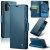CaseMe Samsung Galaxy A17 Wallet RFID Blocking Magnetic Buckle Case Blue