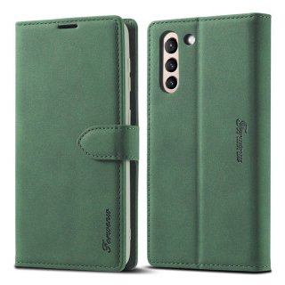 Forwenw Samsung Galaxy S21 Ultra Wallet Magnetic Kickstand Case Green