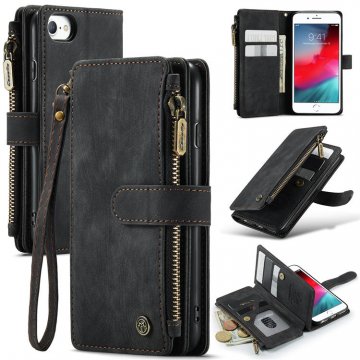 CaseMe iPhone 7/8/SE 2020 Wallet Kickstand Retro Case Black