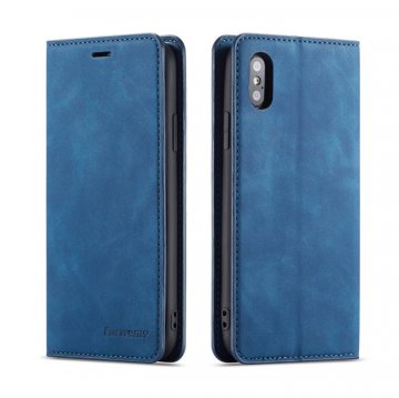 Forwenw iPhone X/XS Wallet Kickstand Magnetic Case Blue