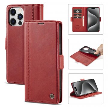 LC.IMEEKE Wallet Kickstand Magnetic Buckle Phone Case Red