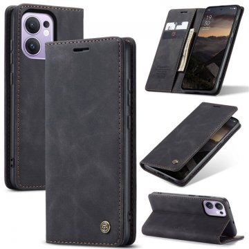 CaseMe OPPO Reno13 F 4G/5G Wallet Magnetic Suede Leather Case Black
