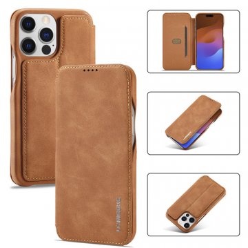 LC.IMEEKE PU Leather Stand Phone Case with Card Slot Brown