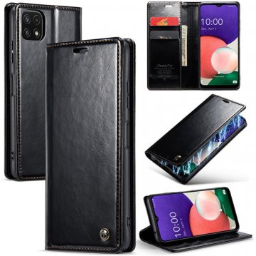 CaseMe Samsung Galaxy A22 5G Wallet Kickstand Magnetic Case Black
