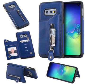 Samsung Galaxy S10e Wallet Magnetic Shockproof Cover Blue