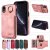 For iPhone XR Card Holder Ring Kickstand PU Leather Case Pink