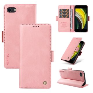 YIKATU iPhone 7/8/SE 2020/SE 2022 Skin-touch Wallet Kickstand Case Pink