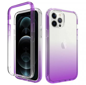 iPhone 12 Pro Max Shockproof Clear Gradient Cover Purple
