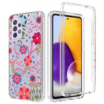 Samsung Galaxy A72 Clear Bumper TPU Floral Prints Case