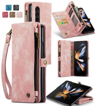 CaseMe Samsung Galaxy Z Fold4 Zipper Wallet Case Pink