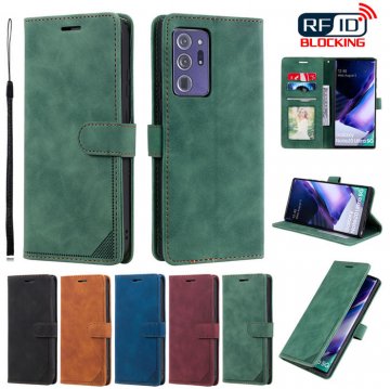 Samsung Galaxy Note 20 Ultra Wallet RFID Blocking Kickstand Case Green