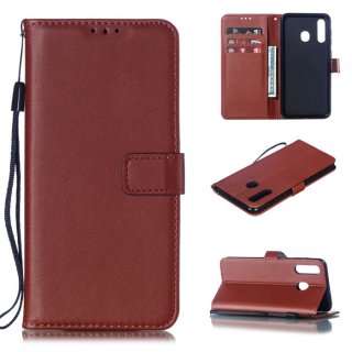 Samsung Galaxy A20 Wallet Kickstand Magnetic Leather Case Brown