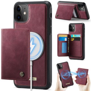 CaseMe iPhone 11 2-in-1 Detachable Magnetic Wallet Case with RFID Blocking, Card Holder & Wireless Charging Compatible - Red