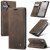 CaseMe iPhone 17 Wallet Magnetic Suede Leather Case Coffee