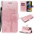 Google Pixel 4A 4G Embossed Tree Cat Butterfly Wallet Stand Case Rose Gold