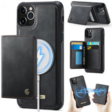 CaseMe iPhone 11 Pro 2-in-1 Detachable Magnetic Wallet Case with RFID Blocking, Card Holder & Wireless Charging Compatible - Black