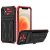 iPhone 12 Card Slot Kickstand Drop-proof TPU + PC Case Red