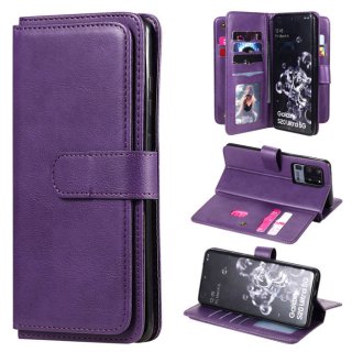 Samsung Galaxy S20 Ultra Multi-function 10 Card Slots Wallet Case Violet