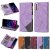 Samsung Galaxy S22 Color Splicing Lines Wallet Case Purple