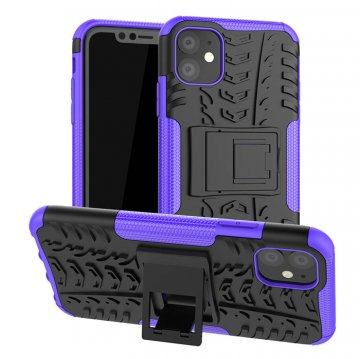 Hybrid Rugged iPhone 11 Kickstand Shockproof Case Purple