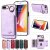 For iPhone 7 Plus/8 Plus Card Holder Ring Kickstand Case Purple