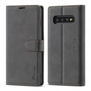 Forwenw Samsung Galaxy S10 Plus Wallet Magnetic Kickstand Case Black