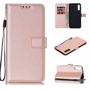 Samsung Galaxy A70 Wallet Kickstand Magnetic Leather Case Rose Gold