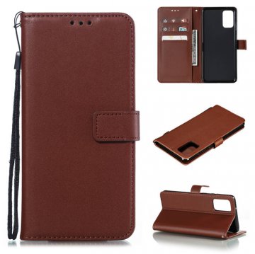 Samsung Galaxy S20 Wallet Kickstand Magnetic PU Leather Case Brown