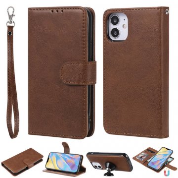 iPhone 12 Mini Wallet Magnetic Detachable 2 in 1 Case Brown