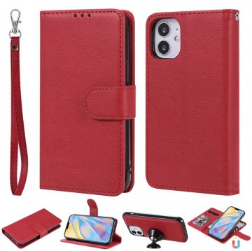 iPhone 12 Mini Wallet Magnetic Detachable 2 in 1 Case Red