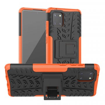 Samsung Galaxy A81/Note 10 Lite Hybrid Rugged PC + TPU Kickstand Case Orange