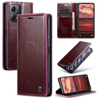 CaseMe Xiaomi POCO X5 5G Wallet Luxury Leather Case Red