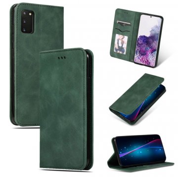 Samsung Galaxy S20 Magnetic Flip Wallet Stand Case Green