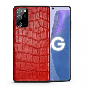 Genuine Leather Samsung Galaxy Note 20 Ultra Crocodile Pattern Cover Red