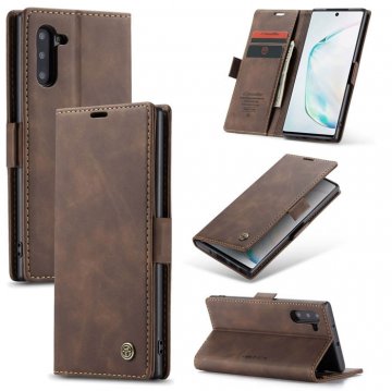 CaseMe Samsung Galaxy Note 10 Wallet Magnetic Stand Case Coffee