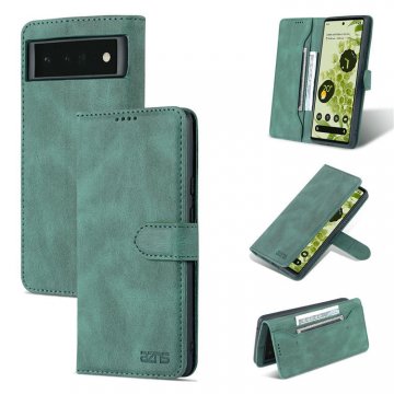 AZNS Google Pixel 6 Wallet Magnetic Kickstand Case Green