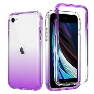 iPhone 7/8/SE 2020 Shockproof Clear Gradient Cover Purple
