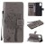 Motorola Moto G9 Plus Embossed Tree Cat Butterfly Wallet Stand Case Gray